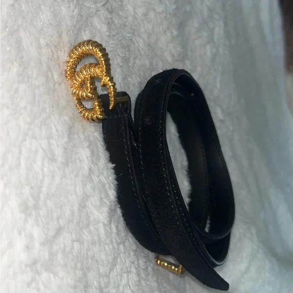 Gucci Black and Gold Belt with Luxurious Design GUCCI GG Buckle Leather Belt Size 90.36 Black 601254 main image 4
